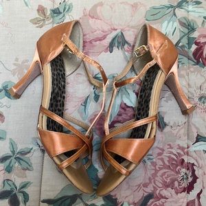 Leather Sole Ballroom Dance Shoes; Size 6.5